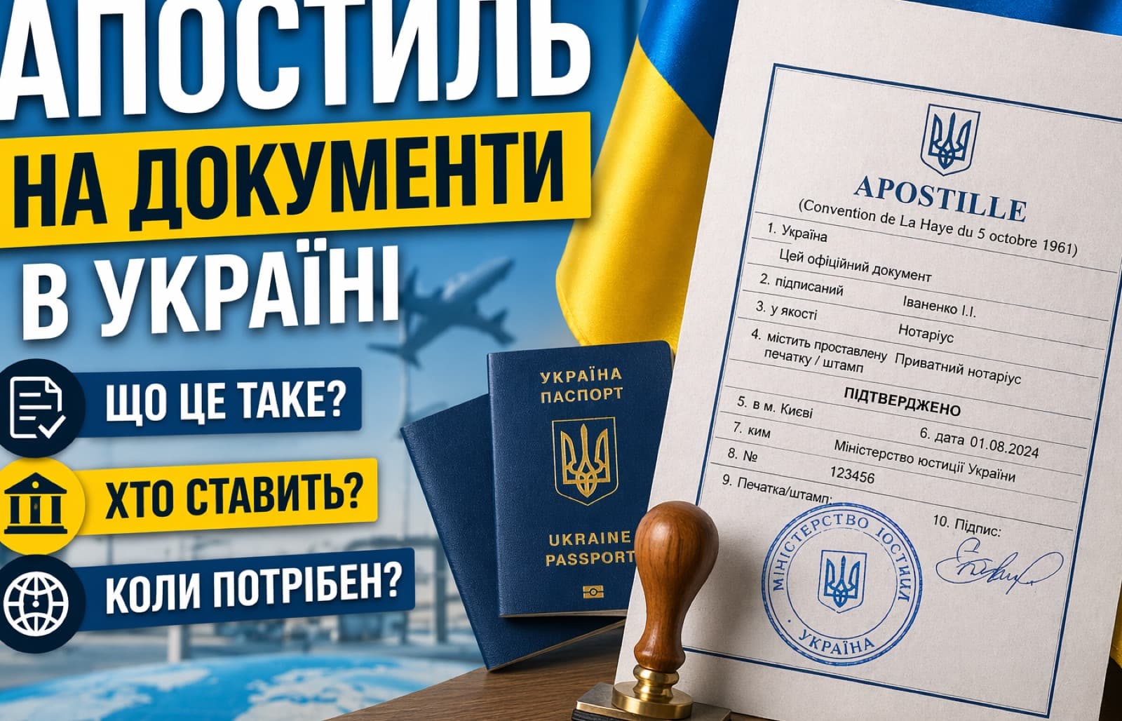 апостиль Україна апостилювання легалізація документів для подачі за кордон